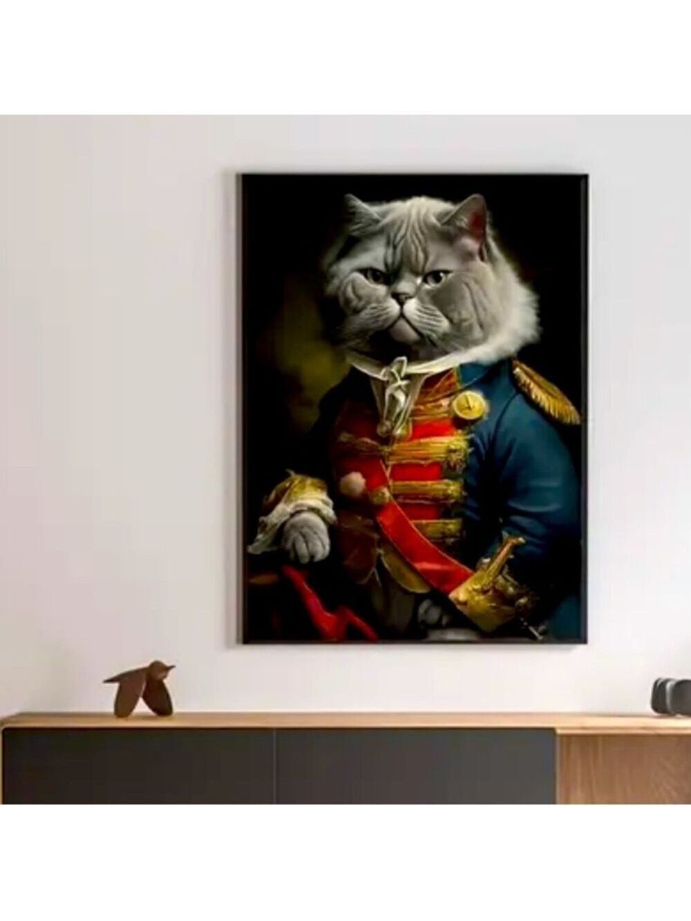 The General's Cat: A Victorian Portrait Canvas Print Wall Art
